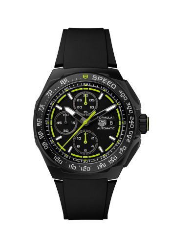 TAG Heuer Formula 1 Automatic Chronograph 44 DLC / Black - Lime Green / Rubber